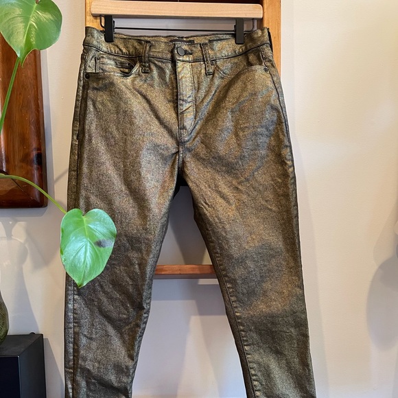 Banana Republic SZ 29 Gold Metallic High Rise Skinny Jeans! - Picture 5 of 11